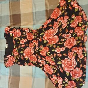 Black and Pink Floral Dress Size 6
